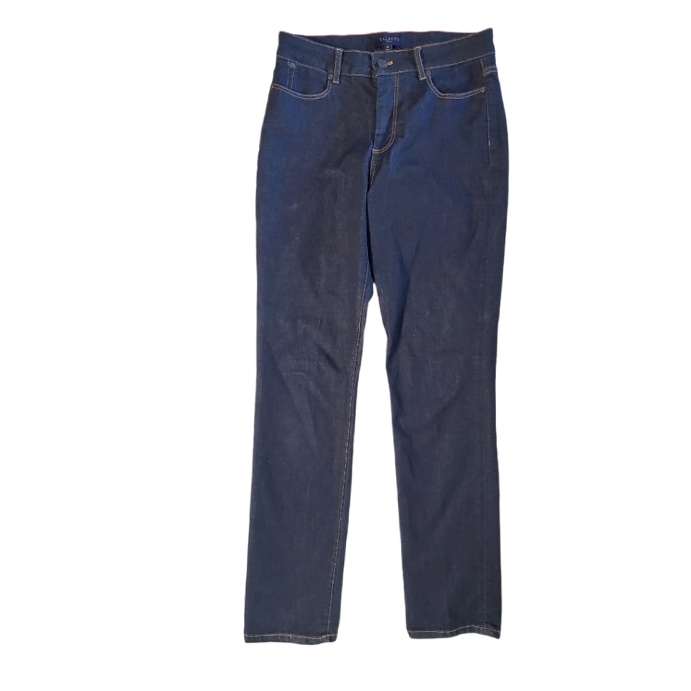 Talbots Women's Dark Blue Denim‎ Stretch Straight Leg Jeans 8P